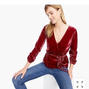 J Crew Gold Wrap Velvet Shirt